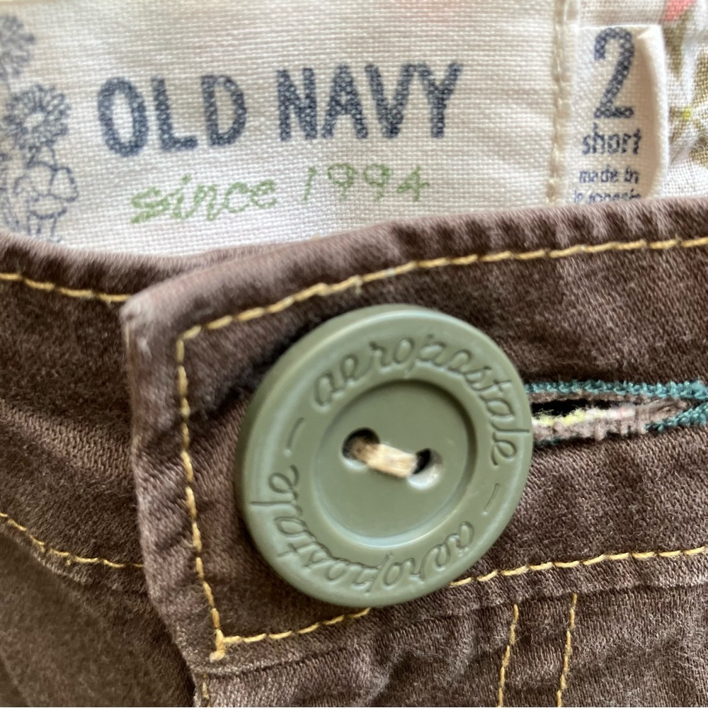 Old Navy vintage brown pants Y2K low rise flare 2 short - Picture 5 of 14